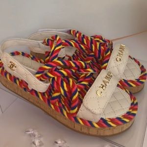 Chanel sandals with original box and dust bag